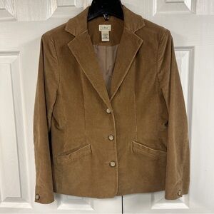 L.L. Bean Women's Tan Corduroy Blazer 4-PET